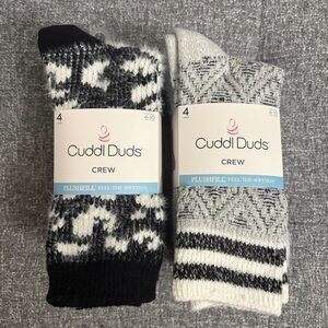 Cuddl Duds Women's Crew Socks - Black and White Patterns